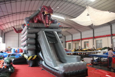 চীন ডাবল লাইন ডাইনোসর সজ্জা En14960 সঙ্গে inflatable বাউন হাউস সেলাই করা কারখানা